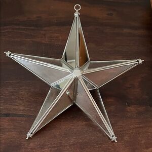 Silver Mirror Star Hanging Decor